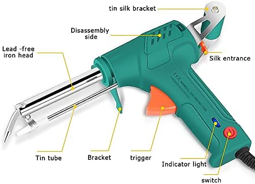 ערכת ברזל הלחמה - אקדח ריתוך חשמלי חוט עם חוט ריתוך, 60W 110 וולט אקדח הלחמה ביד אחת. כלי הלחמה לכלים לתחזוקה