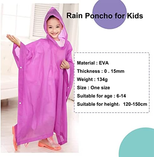 יוניסקס לשימוש חוזר גשם פונצ'ו ילדים מעיל גשם ללבוש חליפת חליפה לגיל 6-13 שנים ילד ילדה ילדים ילדים גשם ז'קט
