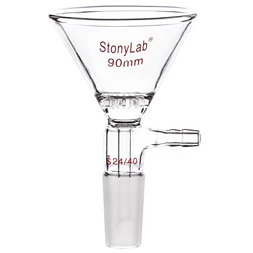 סטונילאב בורוסיליקט זכוכית מסנן משפך עם 90 ממ למעלה ממד חיצוני, 24/40 פנימי משותף זכוכית סינון משפכים