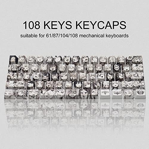 אנימה 108 מפתחות, יפני מותאם אישית עם תאורה אחורית מפתחות, יצרן ציוד מקורי פרופיל מפתחות עבור 61/87/104/108