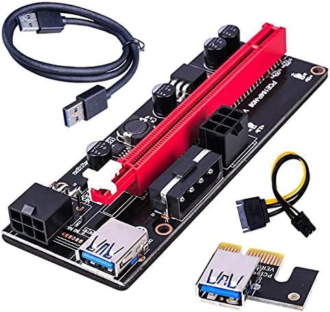 מחברים PCI -E PCIE RISER 009 אקספרס 1X 4X 8X 16X מאריך PCI E USB RISER 009S DUAL 6PIN מתאם כרטיס SATA 15PIN