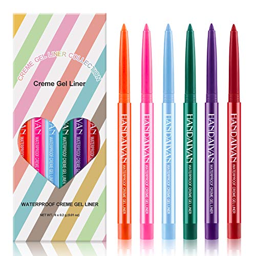 עמיד למים אייליינר עיפרון סט 6 צבעים אייליינר עיפרון סט טבעי מט לאורך זמן צבעוני אייליינר עיניים