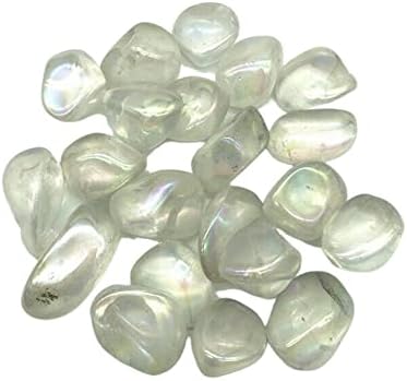 FOPURE 100G טיטניום לבן הילה מצופה קוורץ קריסטל אבנים מתגלגלות גביש יפות אבנים טבעיות ומינרלים