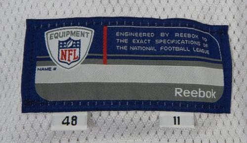 2011 סן פרנסיסקו 49ers משחק ריק הונפק ג'רזי לבן ריבוק 48 DP24129 - משחק NFL לא חתום משומש