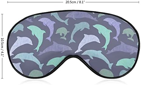 מסיכת עיניים של דולפינים סגולים שינה כיסוי עיניים עם רצועה מתכווננת בלוקים עיוורים קלים לנסיעות