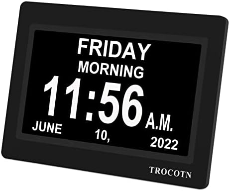 Trocotn 7 אינץ 'שעון דיגיטלי שעון לוח שנה שעון תצוגה גדול שעון קיר שעון קיר