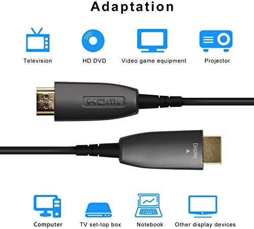 CACOY סיבים אופטיים HDMI כבל 100ft/30M 4K 60Hz HDMI 2.0 כבל 18 ג'יגה-ביט לשנייה HDMI תמיכה בחוט קשת HDR HDCP2.2