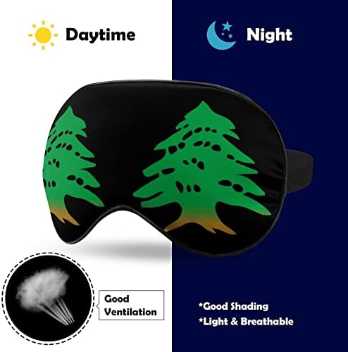 דגל לבנון הדפס מסיכת עיניים קלה חסימת מסכת שינה עם רצועה מתכווננת לטיולים משמרת שינה