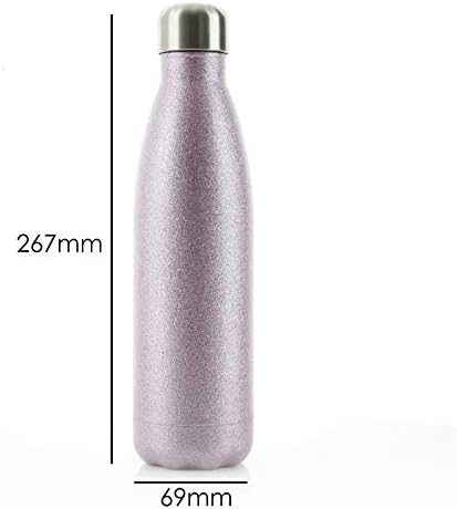 בקבוק מים בהתאמה אישית, BPA בחינם, בקבוק נירוסטה ורוד 500 מל נצנצים למשקאות חמים וקרים, בהתאמה