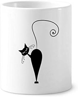 חתול שחור ליל כל הקדושים מתאר אמנות חיה מתאר מברשת שיניים מחזיק עט ספל קרמיקה עמדת עיפרון