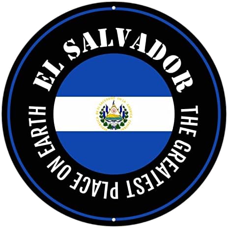 דגל אל סלבדור שלט בברכה למרפסת קדמית המקום הגדול ביותר על אדמת שלט מתכת פטריוטי תפאורה פטריוטית אמנות קיר בהתאמה