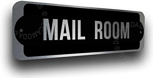 שלט חדר דואר של דקה מודה, שלטים לעסקים, שלטי דלת, שלטי חדר דואר, חדר דואר, גימור כסף, 9X3 אינץ '