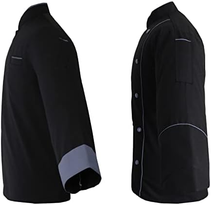 יצירת מירישק גברים שף מעיל שחור שף מעיל ב רב צבע צנרת חבילה של 2