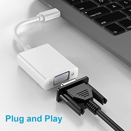 Seliacr USB C ל- VGA מתאם, Thunderbolt 3 מתאם נשי זכר ל- VGA תואם ל- Google Chromebook Pixel Mac Book Pro