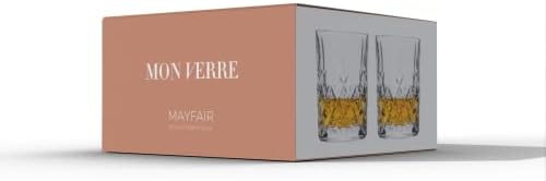 מון Verre Mayfair Crystal Glass DOF ​​כפול כפול כוסות ויסקי מיושן כוסות כוסות - סט של 4
