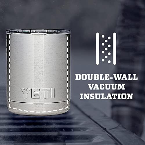 Yeti Rambler 10 גרם נמוך, מבודד ואקום, נירוסטה עם מכסה מגסלדר, צהוב אלפיני