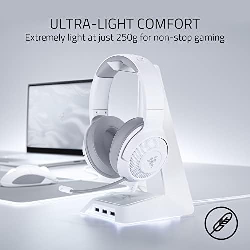 Razer Kraken x אוזניות משחק Ultralight: 7.1 צליל היקפי מסוגל - מסגרת קלה - בקרות שמע משולבות - מיקרופון