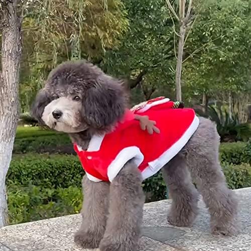 בגדי כלבים של Houchu בגדי חיות מחמד איש שלג סנטה קלאוס תלבושת כלב סתיו תחפושת לכלב חורף לכלבים קטנים