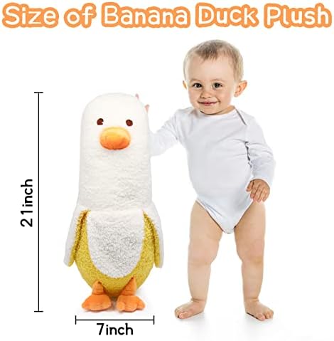 Lsydcarm Banana Duck Plush צעצוע של ברווז רך חמוד פלושי חיבוק כרית קטיפה, Kawaii Bananan Duck בעלי חיים