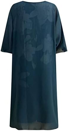 נשים קלאסה שמלת סט 2 חתיכה תלבושות עבור אמא של חתן / הכלה שיפון קרדיגן מקרית שרוולים שמלת חליפות
