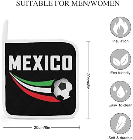 דגל מקסיקו מחזיקי סיר כדורגל רפידות חמות עמידות בפני חום.