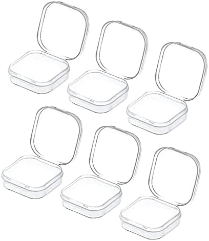 MILAGETO 6 חלקים קופסת אחסון תכשיטים קטנים, מארגן מארגן מכולות מרובעות ארגון לשקוף לתכשיטים פריטים