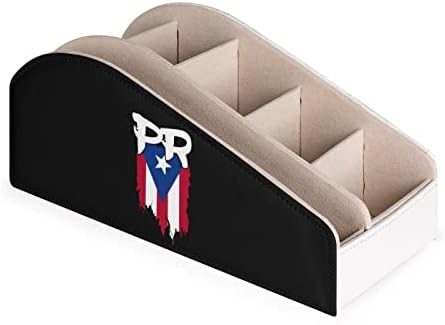 דגל פוארטו ריקו PR PURERTO RICAN BORICUA מחזיק בשלט רחוק PU תיבת מארגן אחסון עור לשולחן העבודה