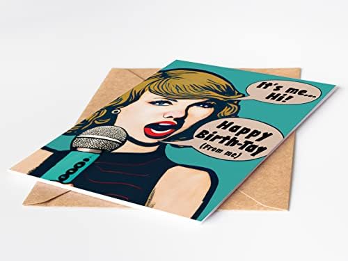 קייטי דודל כרטיס יום הולדת מצחיק-טיילור פופ-ארט סגנון-נהדר מתוק 16, 13, 18, 21, 30, 40 יום הולדת מתנות