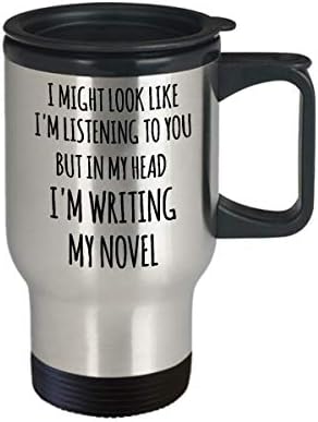 מחבר מתנות סופר סופר ספרותי בראשי אני כותב את הרומן שלי מבודד כוס קפה כוס מחבר רעיונות מתנה רעיונות שואפים
