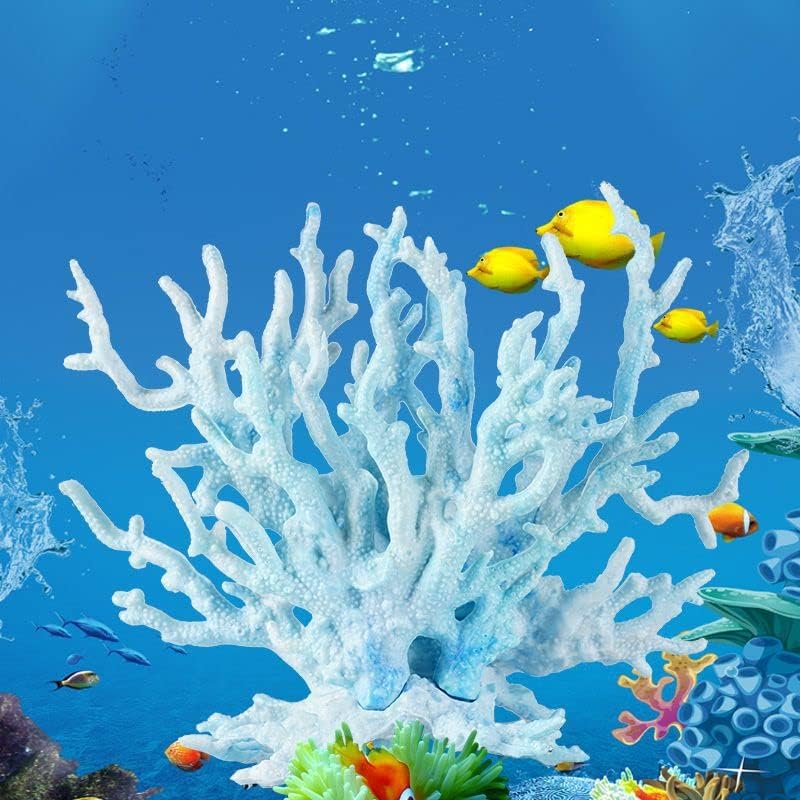 קישוטי אלמוגים מאווררי ים 2, אלמוגי שרף מדומים לנוף מיכל דגים דקורטיבי אקווריום