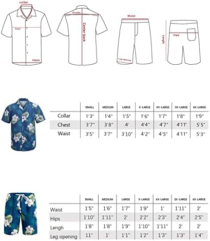 שנה בשנה החוצה הוואי חולצות ומכנסיים קצרים סטים לגברים כושר רגיל מזדמן הוואי חולצות סטים עם מהיר לייבוש אפקט