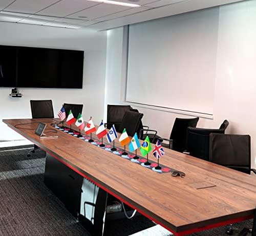 12 מארז ארגנטינה דגלי שולחן סט, ארגנטינאי קטן מיני שולחן משרד דגלי עם 12 מוצק שחור מוט, שחור בסיס וחנית