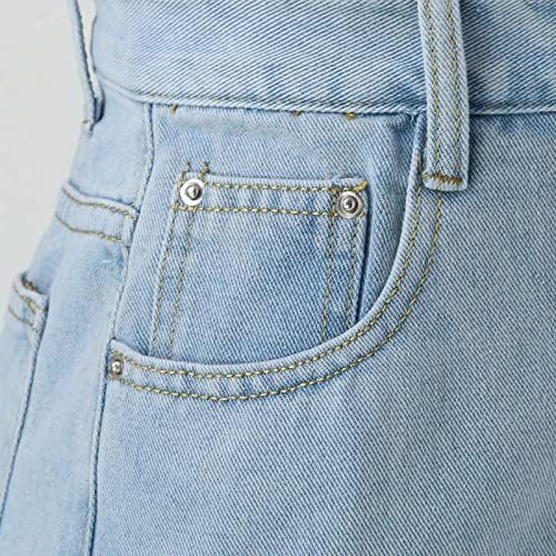 מכנסיים ג 'ינס לנשים לחתוך עד פעמון תחתון ג' ינס לנשים גבוהה מותן אבוקה נמתח רחב רגל ז ' אן סרבלי