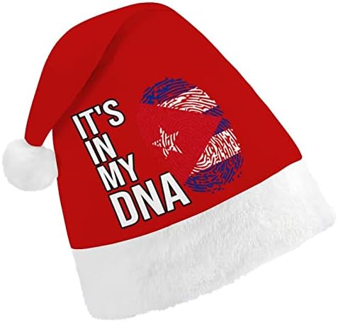 זה שלי דנ א קובני דגל חג המולד כובע סנטה כובעי חג המולד עץ קישוטי חג דקור מתנות למבוגרים נשים משפחת