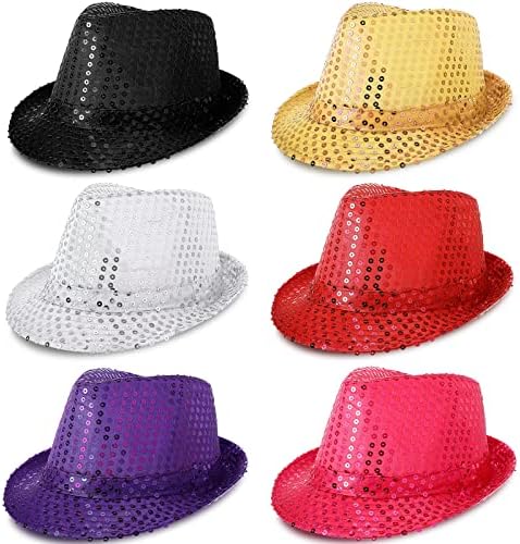 6 יחידות מערבי נצנצים פדורה כובע בלינג ריקוד כובעי הניצוץ נצנצים כובע לגבר ונשים