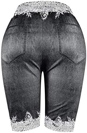 מכנסיים קצרים ג'ינס אדום חמאה רזה הדפסת זבוב ג'ין מכנסיים קצרים בגודל ג'ינס פו פו נשים פלוס מכנסיים