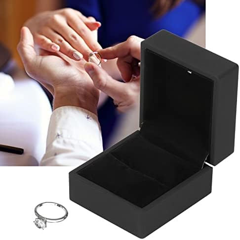 קופסת טבעת קטיפה של Hilitand, קופסת מתנה עגיל אלגנטית עם אור LED להצעה ליום נישואין של אירוסין