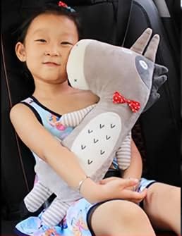 Hksichengkeji ילדים חגורת בטיחות כרית מצוירת מכונית מצוירת כרית נסיעה צוואר תמיכה בכרית מכונית