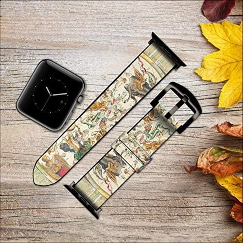 CA0584 Constellation Constellation Star Sky Map Leather & Silicone Smart Watch Strap עבור Apple