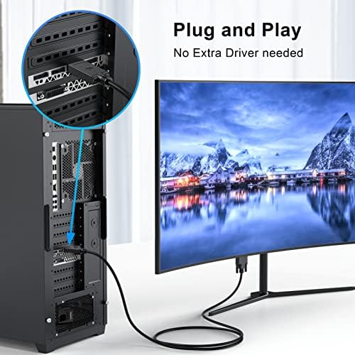 Urelegan Displayport לכבל DVI 6 רגל 5-חבילה, תצוגה יציאת DP ל- DVI-D מתאם כבלים במהירות גבוהה זכר לזכר תואם