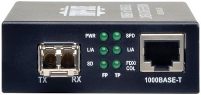 Tripp Lite Network נחושת RJ45 Ethernet לסיבים LC Duplex Multimode Extender ממיר, אורך גל של 850 ננומטר, Gigabit