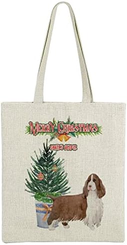 כלב מאהב חג המולד מתנות סנטה של עוזר לחיות מחמד עציצים אורן עץ עם פעמוני קופסות מתנת תיק לאישה מצחיק אסתטי