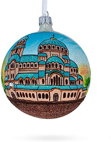 קתדרלת סנט אלכסנדר נבסקי, סופיה, בולגריה כדור זכוכית קישוט חג המולד 4 אינץ