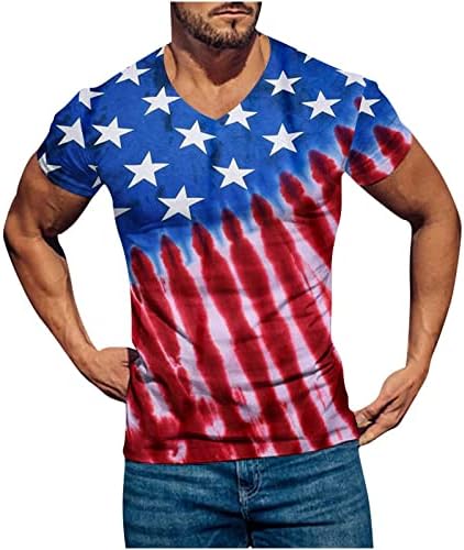 פלוס גודל 4 ביולי צמרות לגברים 2023 חולצות יום עצמאות חולצות פטריוטיות חולצות דגל אמריקאי