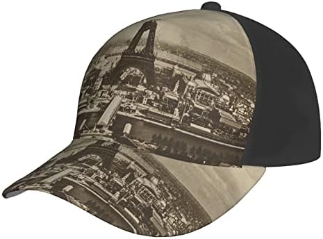 בציר פריז אייפל מגדל מודפס בייסבול כובע, מתכוונן אבא כובע, מתאים לכל מזג האוויר ריצה ופעילויות חוצות