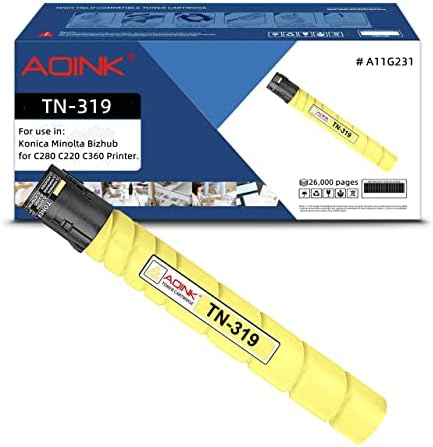TN319Y A11G231 צהוב תשואה גבוהה מחסנית מחסנית מחסנית לקוניקה מינולטה ביזוב 280 C220 C360 מדפסת.