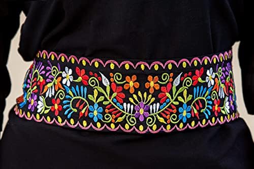 חגורה מקסיקנית רקומה מסורתית לנשים מתכווננות - Cinturones de Mujer Bordados Hecho en Mexico -
