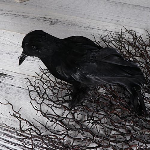 מגורה קישוט ליל כל הקדושים עורב אבא שחור ציפור שוחנית עם עיצוב רגליים רכות למסיבת חגיגה