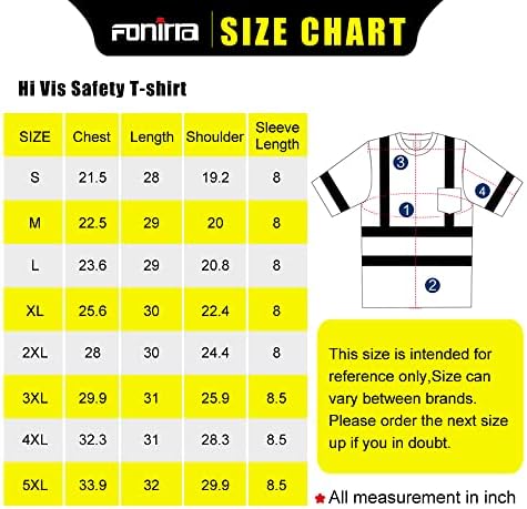 FONIRRA 2PCS-HI VIS חולצות בטיחות לגברים משקף ראות גבוהה ANSI Class 2 Work Thirt Thirt