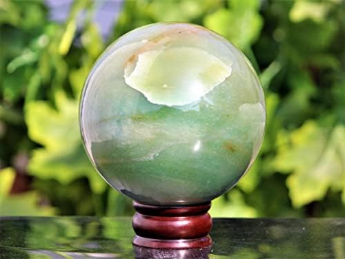 ירוק טבעי מעולה ומלוטש אוונטורין קוורץ כדורי אבן קריסטל צ'אקרות מרפא כדור גולמי גדול עם מינרלים